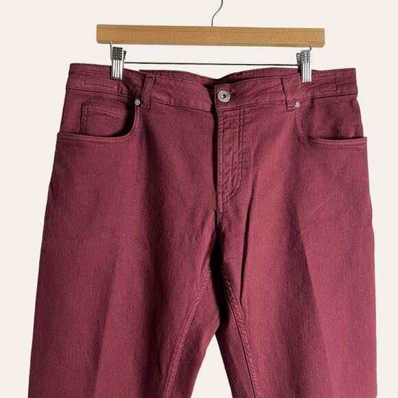 Eleventy Men’s Red Slim Fit 5-Pocket Pants Size 38 - Picture 2 of 10